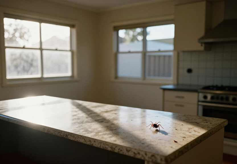 Spider webs in a Port Hacking garage before treatment